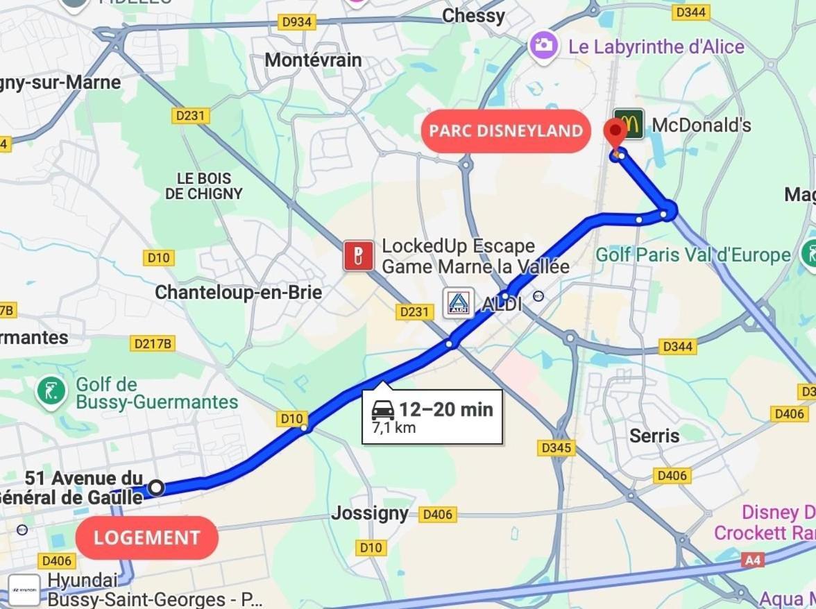 Appartement Proche Disney Paris Video-Projecteur Bussy-Saint-Georges Zewnętrze zdjęcie